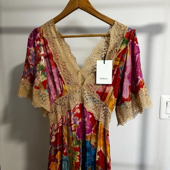 NWT Spell Painter's Garden Lace Maxi Dress
Crimson, small - Picture 6 of 16